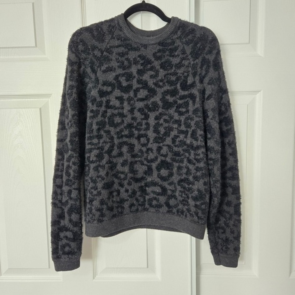 Lululemon Wool - Blend Jacquard Sweater Knit Leopard Grey Black Small